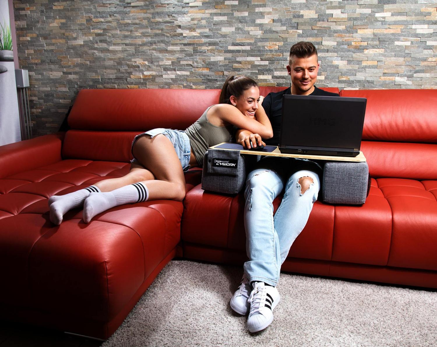 Couchmaster Is a Lap Desk That Creates a Workstation Right On Your Couch - Couch desk with cushion armrests
