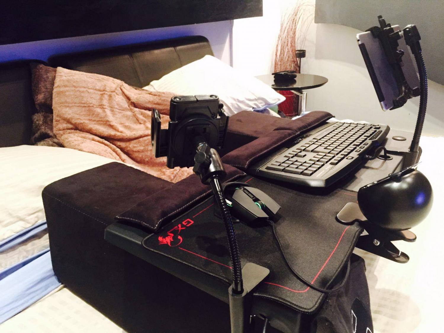 Couchmaster Is a Lap Desk That Creates a Workstation Right On Your Couch - Couch desk with cushion armrests
