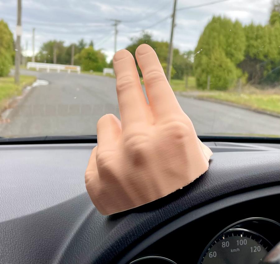 2-finger wave dashboard attachment