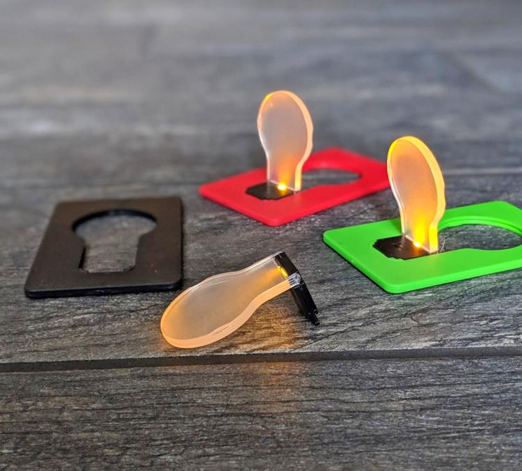 Credit Card Folding Bulb Lamp Fits In Your Wallet