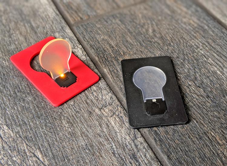 Credit Card Folding Bulb Lamp Fits In Your Wallet