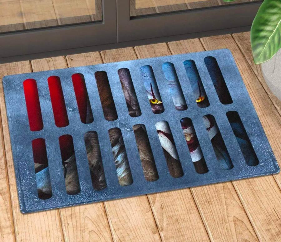 Creepy Halloween Pennywise Clown In Sewer Doormat