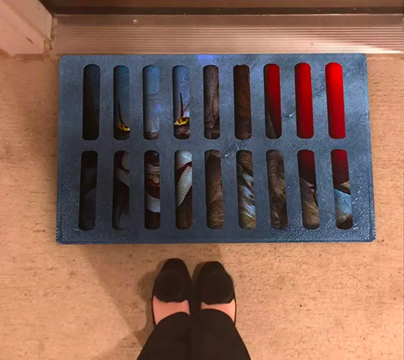 Creepy Halloween Pennywise Clown In Sewer Doormat