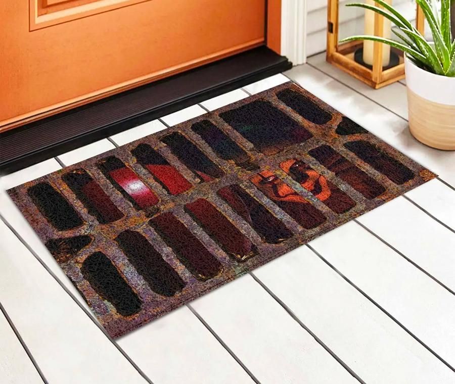 Creepy Halloween Pennywise Clown In Sewer Doormat