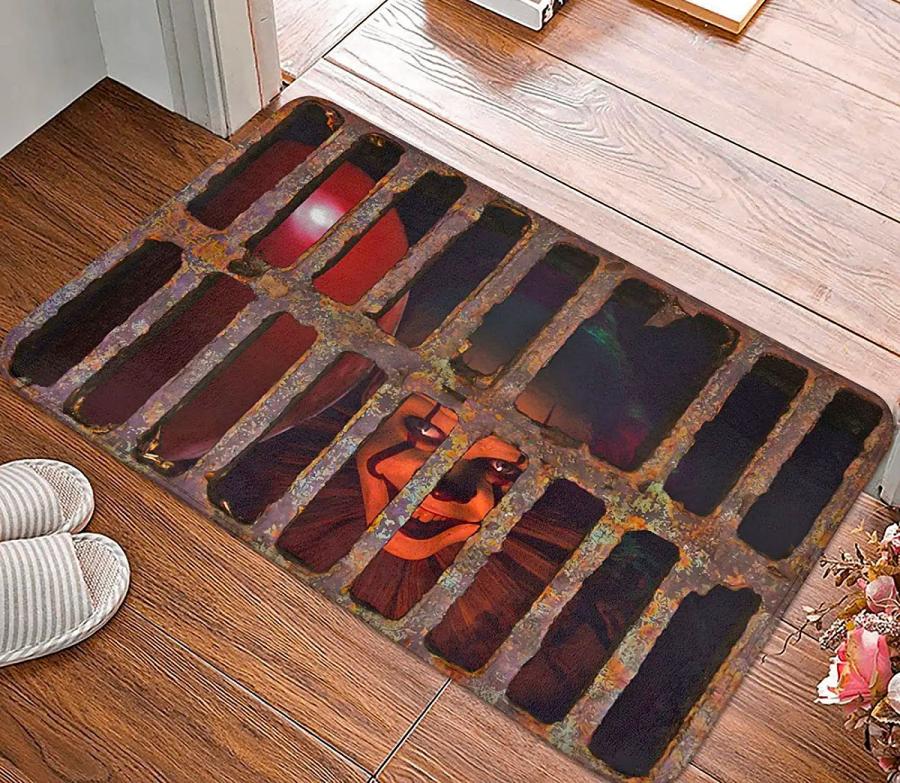 Creepy Halloween Pennywise Clown In Sewer Doormat