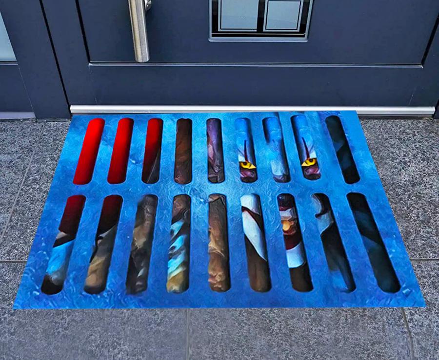 Creepy Halloween Pennywise Clown In Sewer Doormat