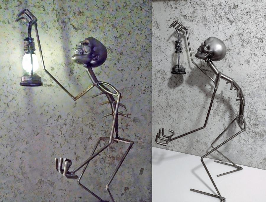 Creepy Metal Skeleton Toilet Paper Holder - your butt napkins my lord