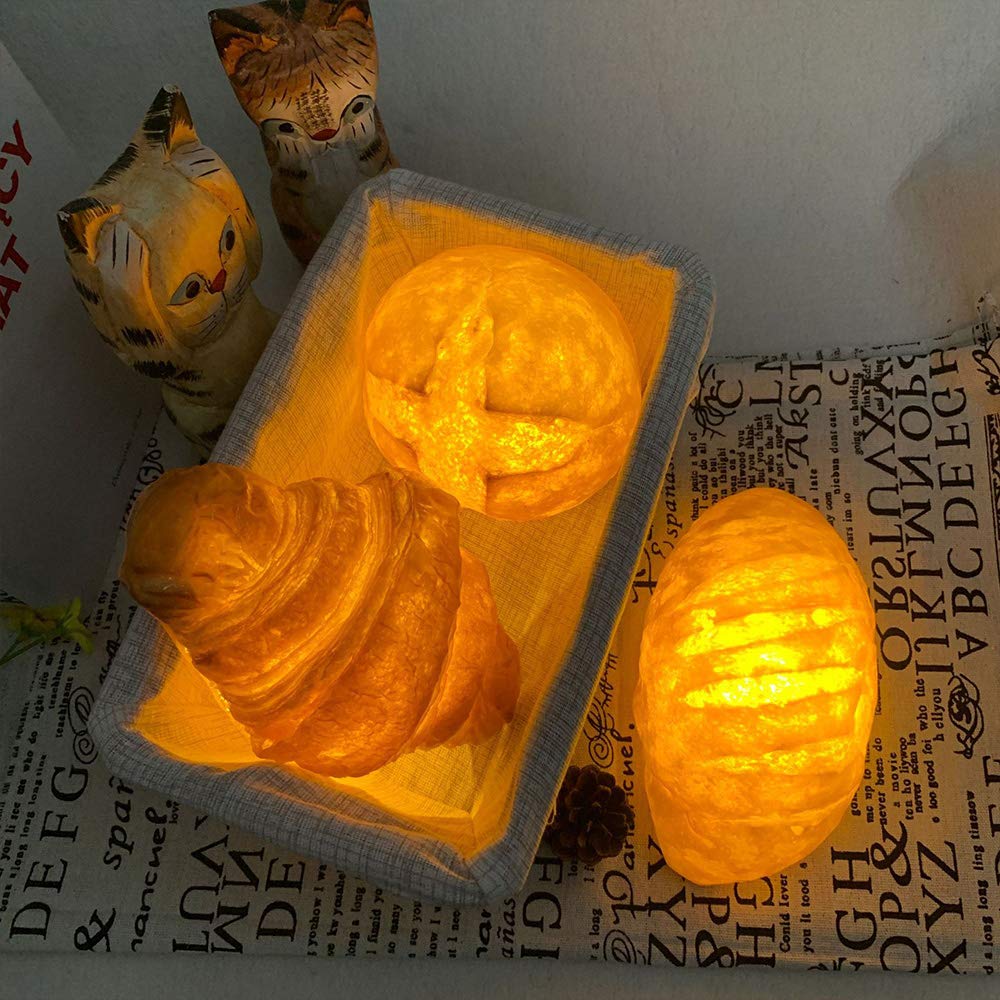 Realistic Crescent Roll Lamp - Battery Powered Dinner Roll Night-Light