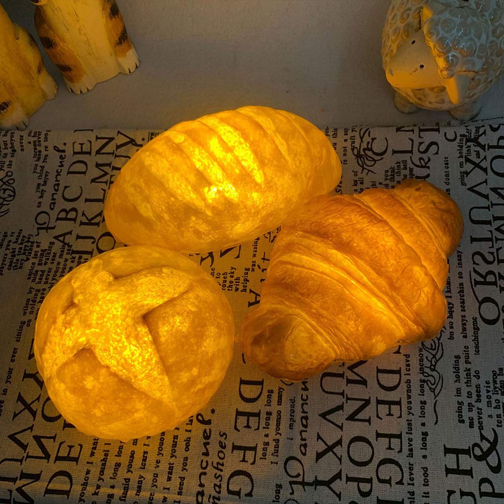 Realistic Crescent Roll Lamp - Battery Powered Dinner Roll Night-Light