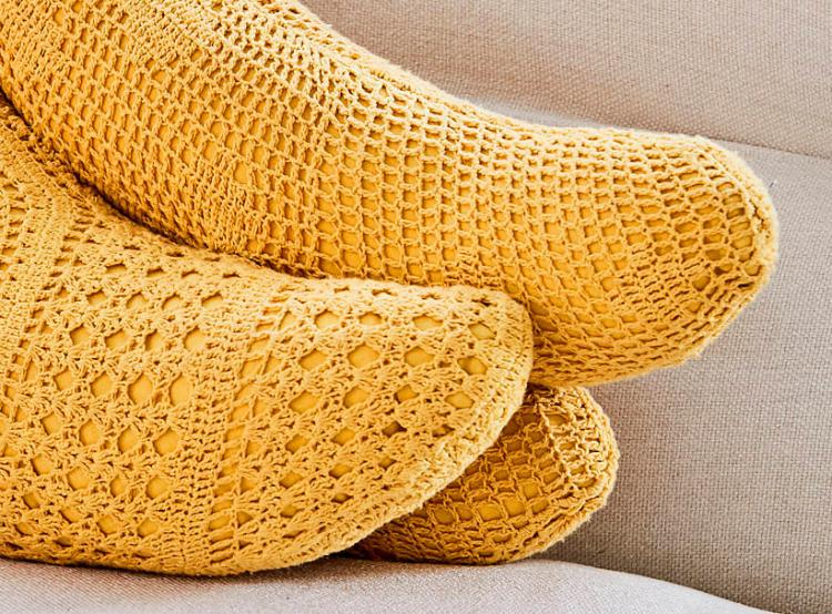 Crochet Bananas Pillow - Set of three realistic banana pillow