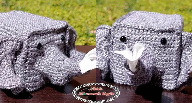 Crochet Elephant Tissue Box Cover