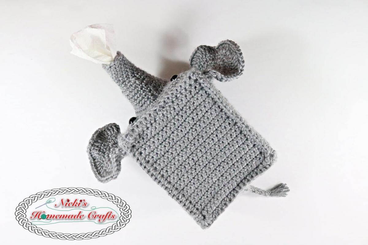 Crochet Elephant Tissue Box Cover