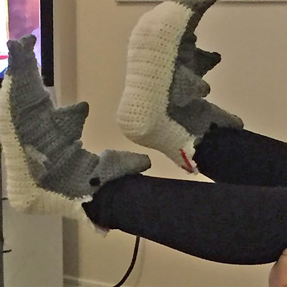 Crochet Shark Bite Slippers - Shark attach slippers