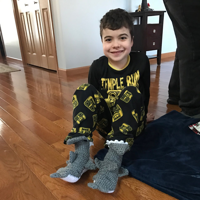 Crochet Shark Bite Slippers - Shark attach slippers