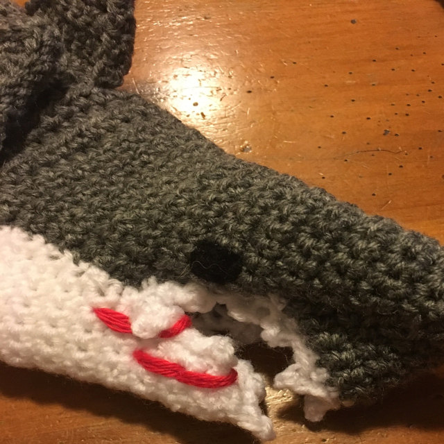 Crochet Shark Bite Slippers - Shark attach slippers