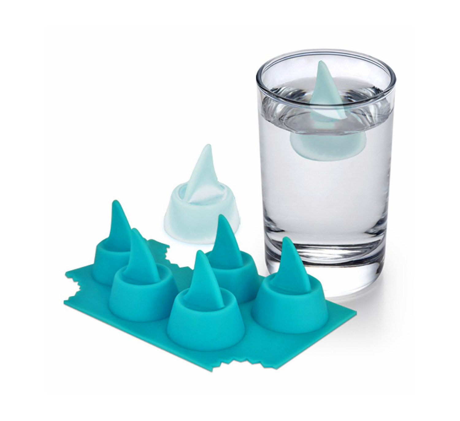 3D shark fin ice cube mold
