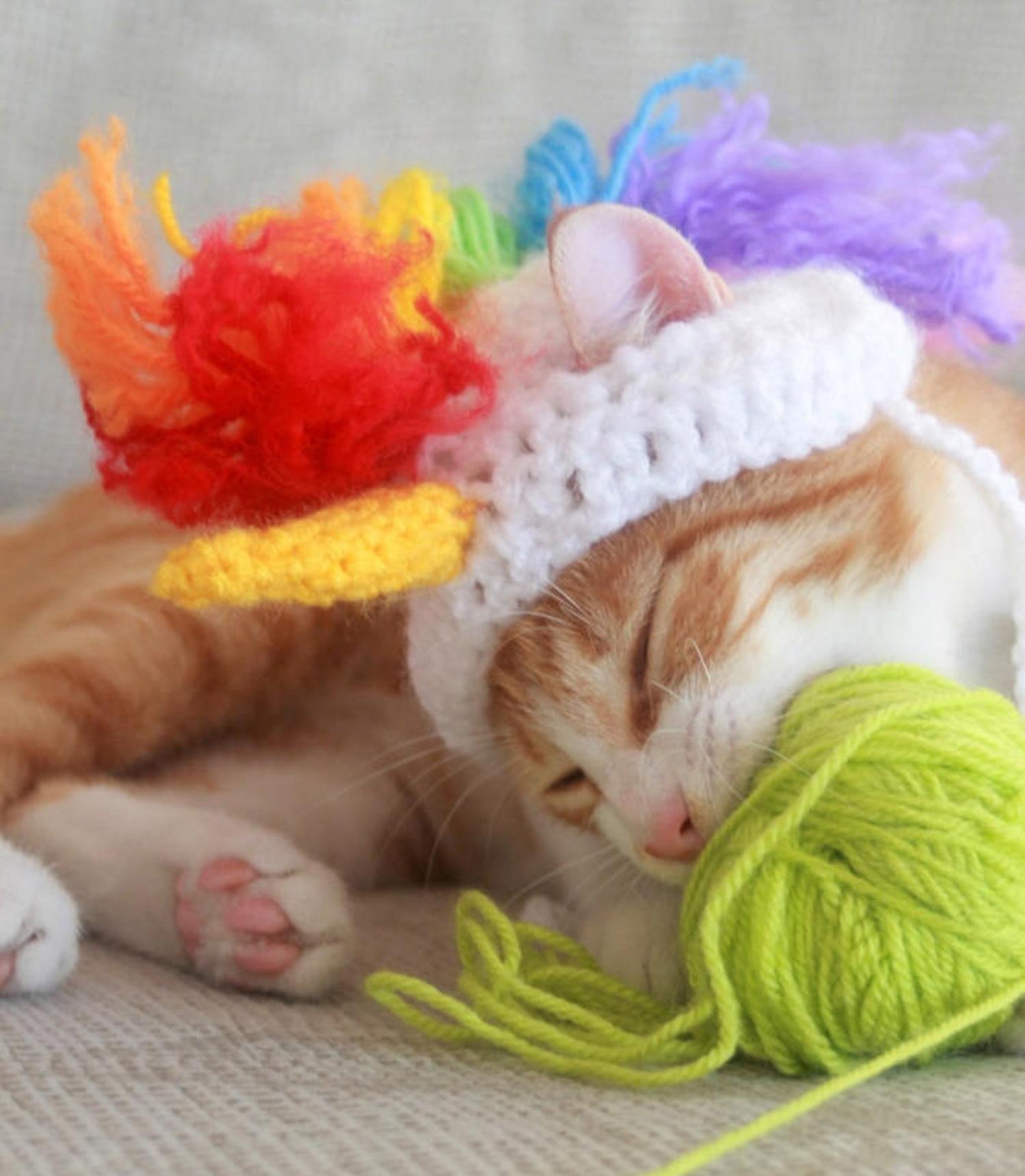 Crochet Unicorn Hat For Cats