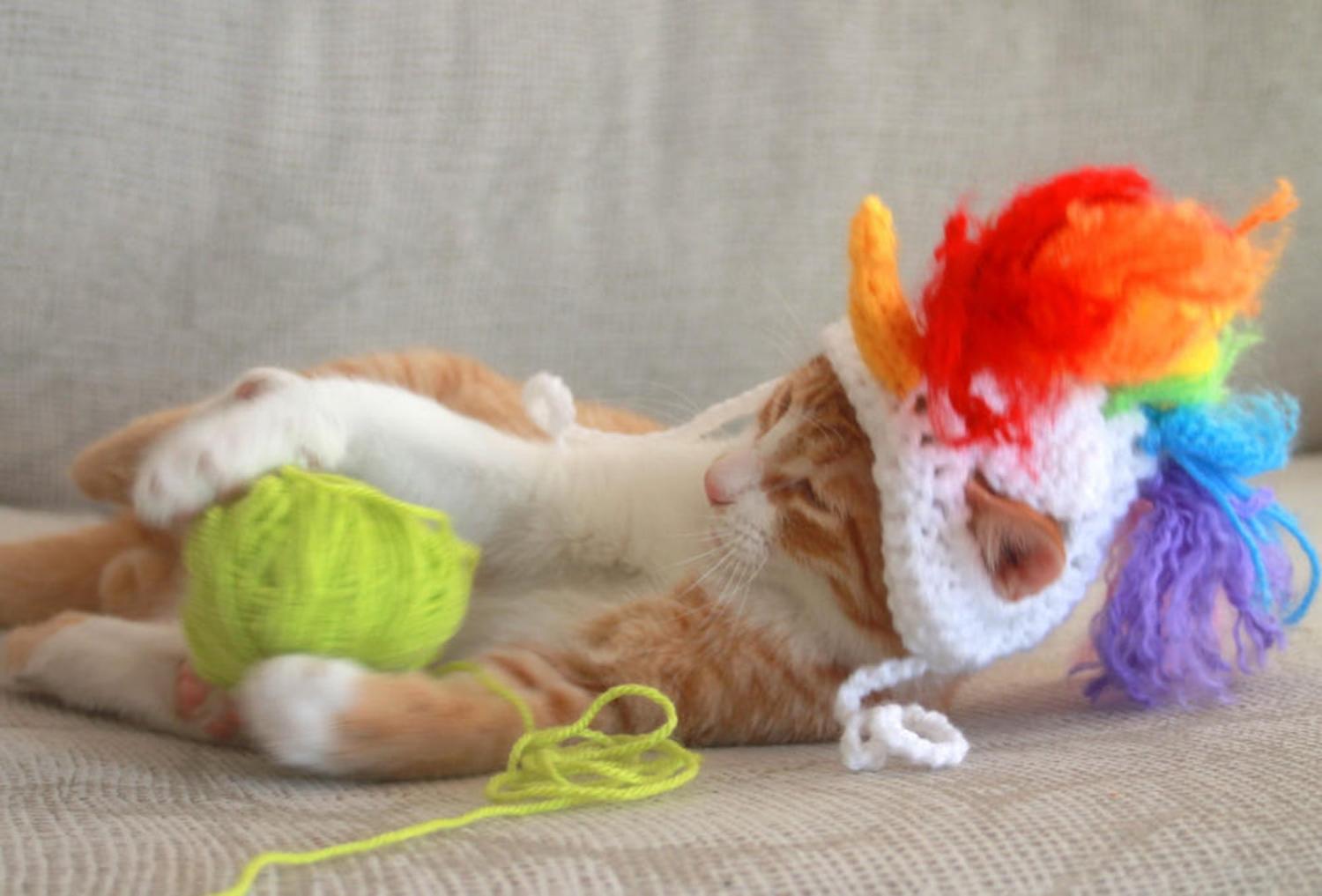 Crochet Unicorn Hat For Cats