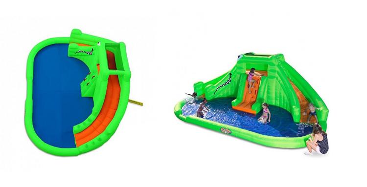 Crocodile Isle Inflatable water Park with Dual Slides - Giant Inflatable backyard water park - Ball pit water toy