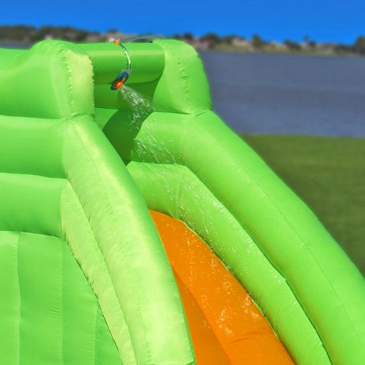 Crocodile Isle Inflatable water Park with Dual Slides - Giant Inflatable backyard water park - Ball pit water toy