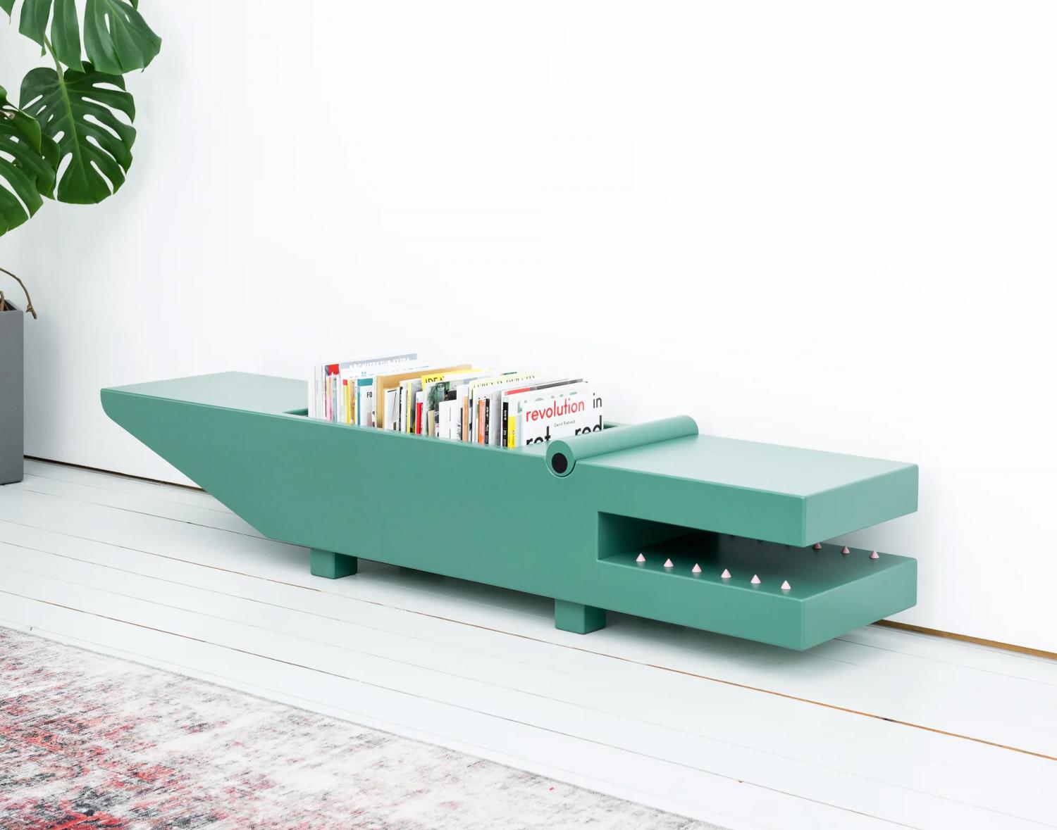Alligator bookshelf design