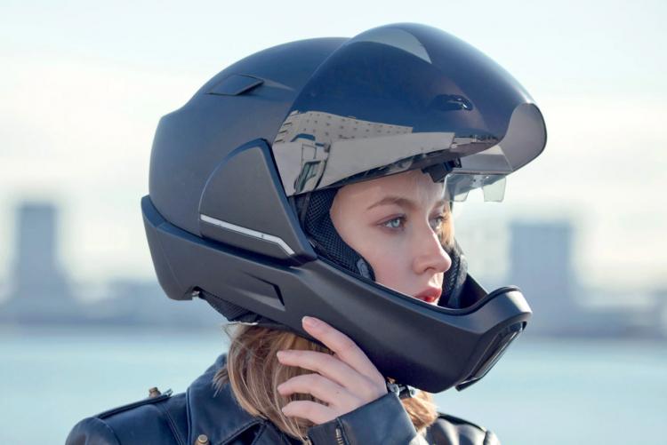 Cross Helmet Smart Motorcycle Helmet With Built-in Rear-View Camera - Heads-up-display helmet