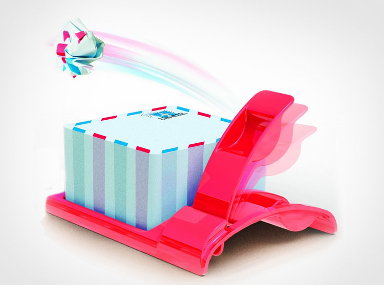 Crumpled Paper Catapult Notepad Launcher