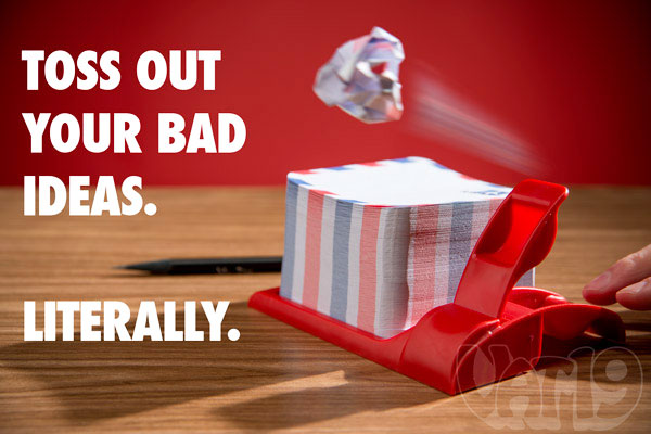 Crumpled Paper Catapult Notepad Launcher