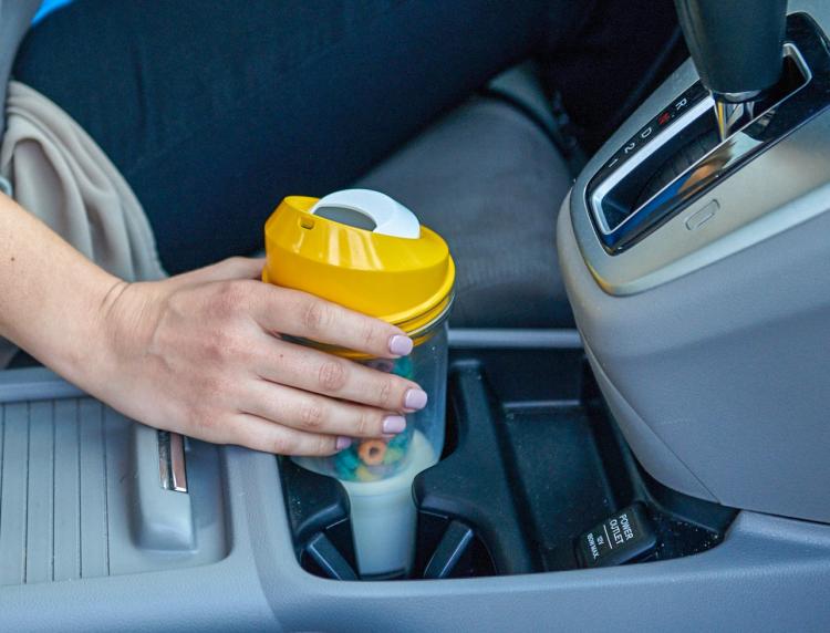 Crunch Cup Portable Cereal And Milk Cup - Non-soggy cereal and milk travel mug