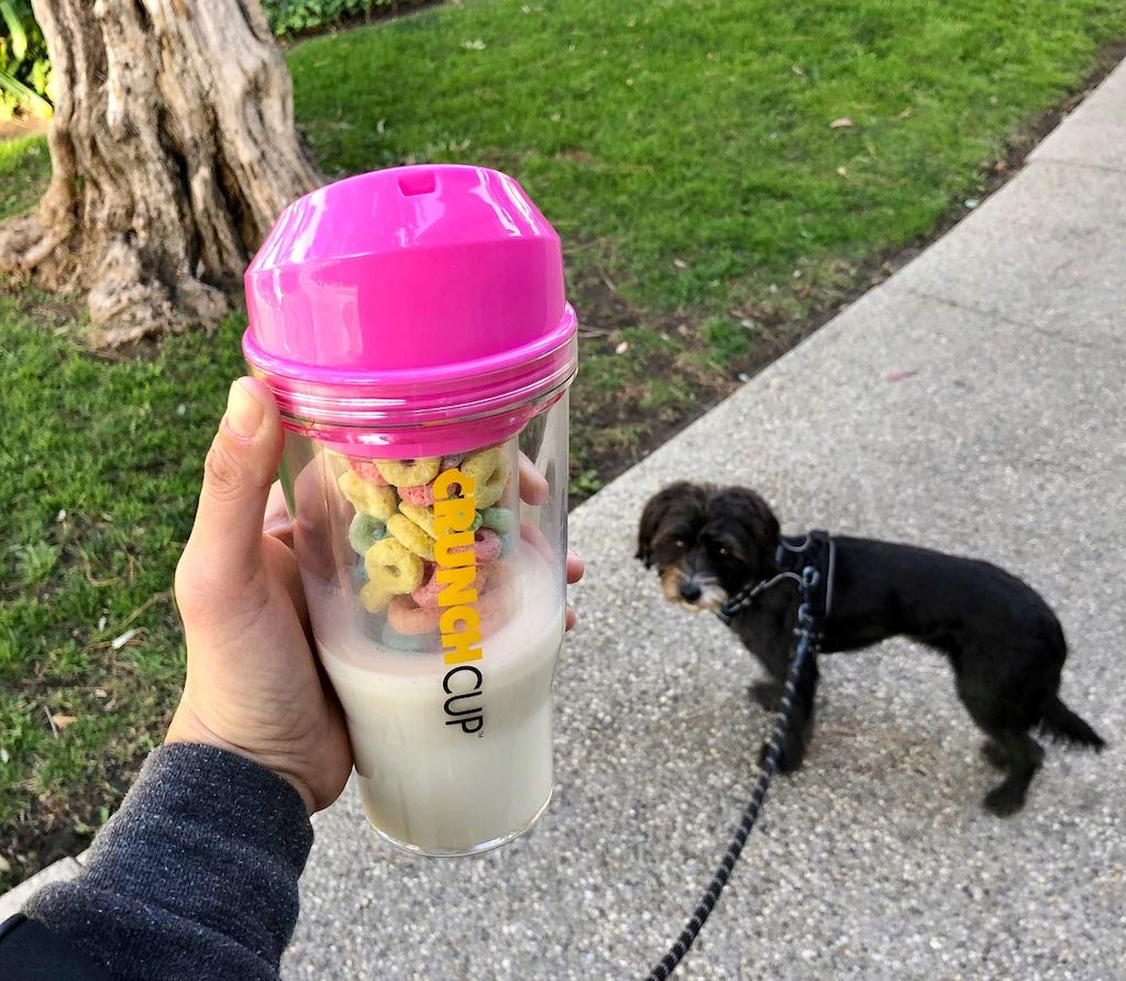 Crunch Cup Portable Cereal And Milk Cup - Non-soggy cereal and milk travel mug