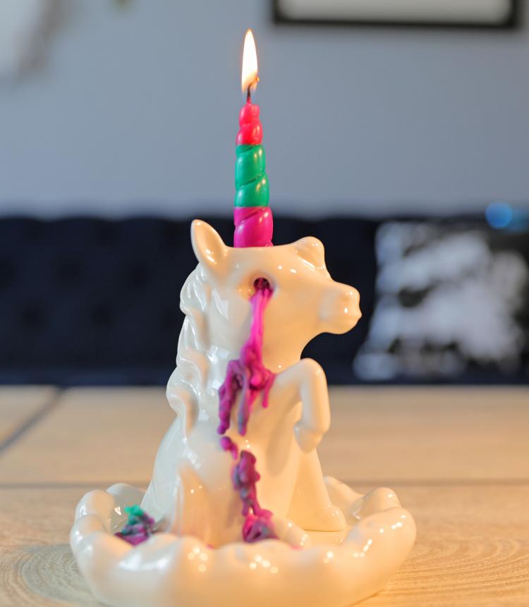 Crying Unicorn Candle Holder