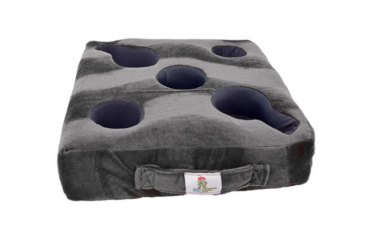 Cup Cozy Pillow - Flat foam pillow securely holds drinks and snacks on your couch - Couch drink holder