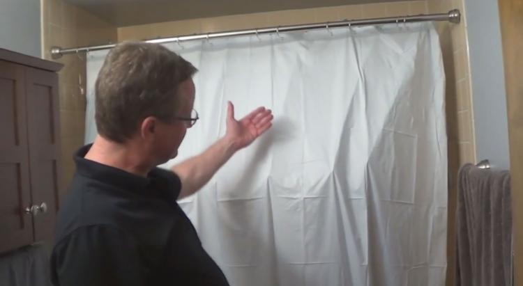 Curvit Curved Shower Curtain - Shower curtain space extender