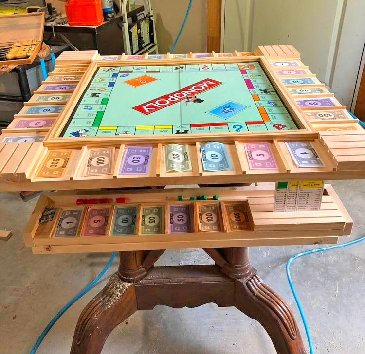 Custom Wooden Monopoly Table