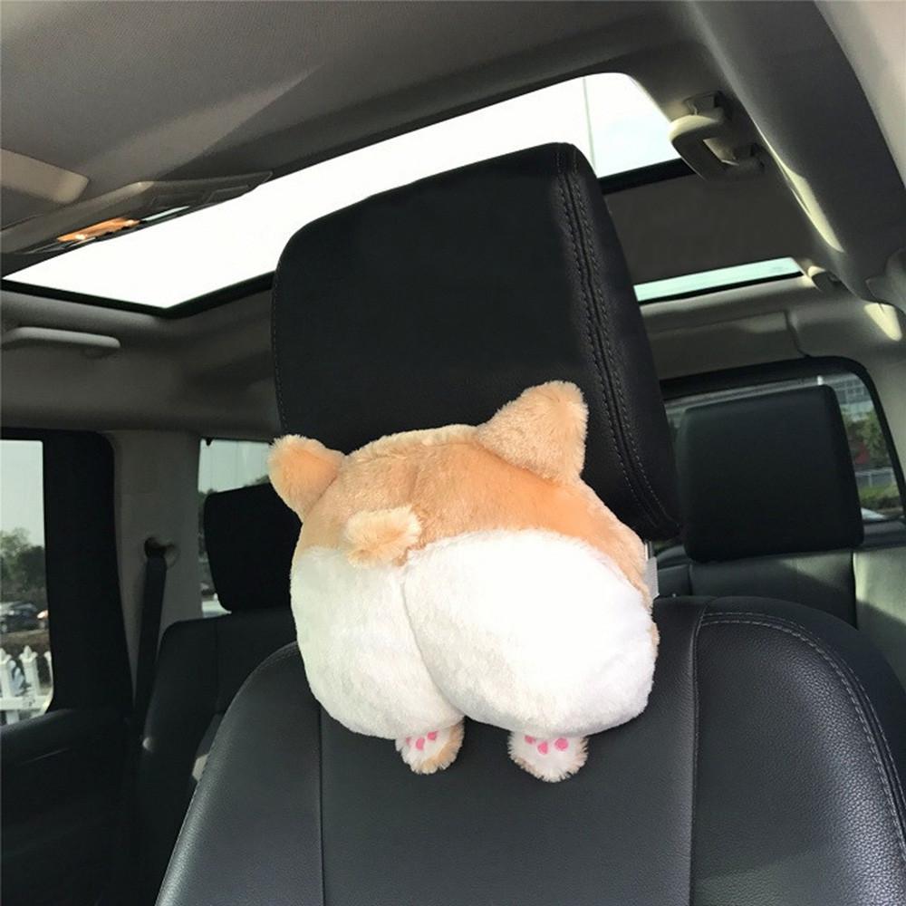 Cute Cat and Dog Head Car Seat Pillows - Corgi Butt car seat pillow