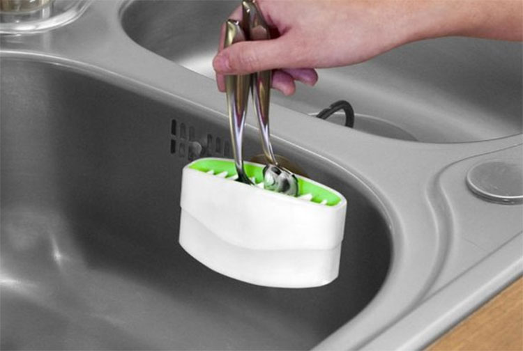 Cutlery Cleaner - Silverware Scrubber - Attaches To Sink
