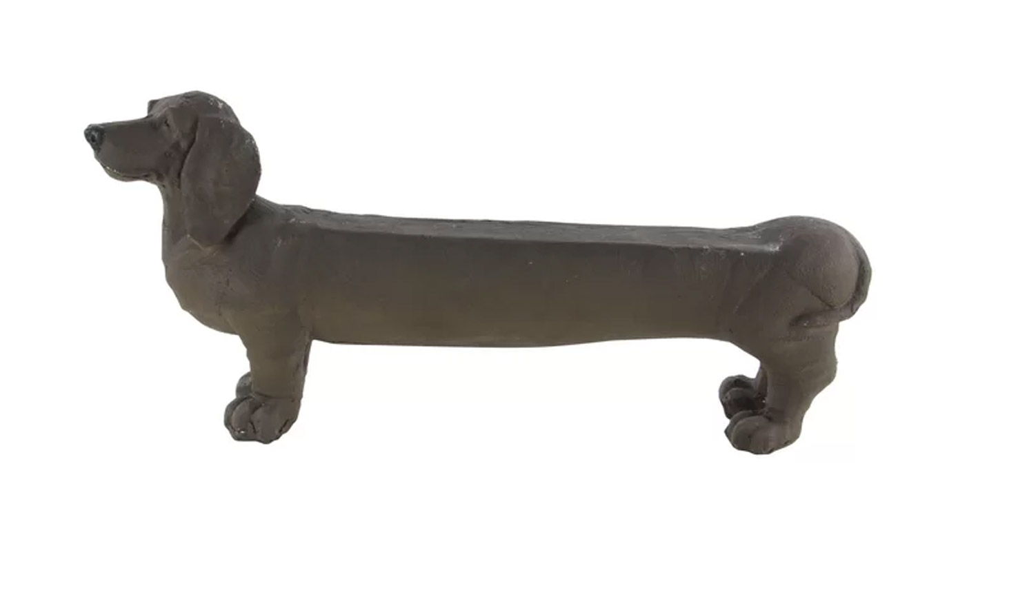 Dachshund Dog Garden Bench Statue - Stone Wiener Dog Bench