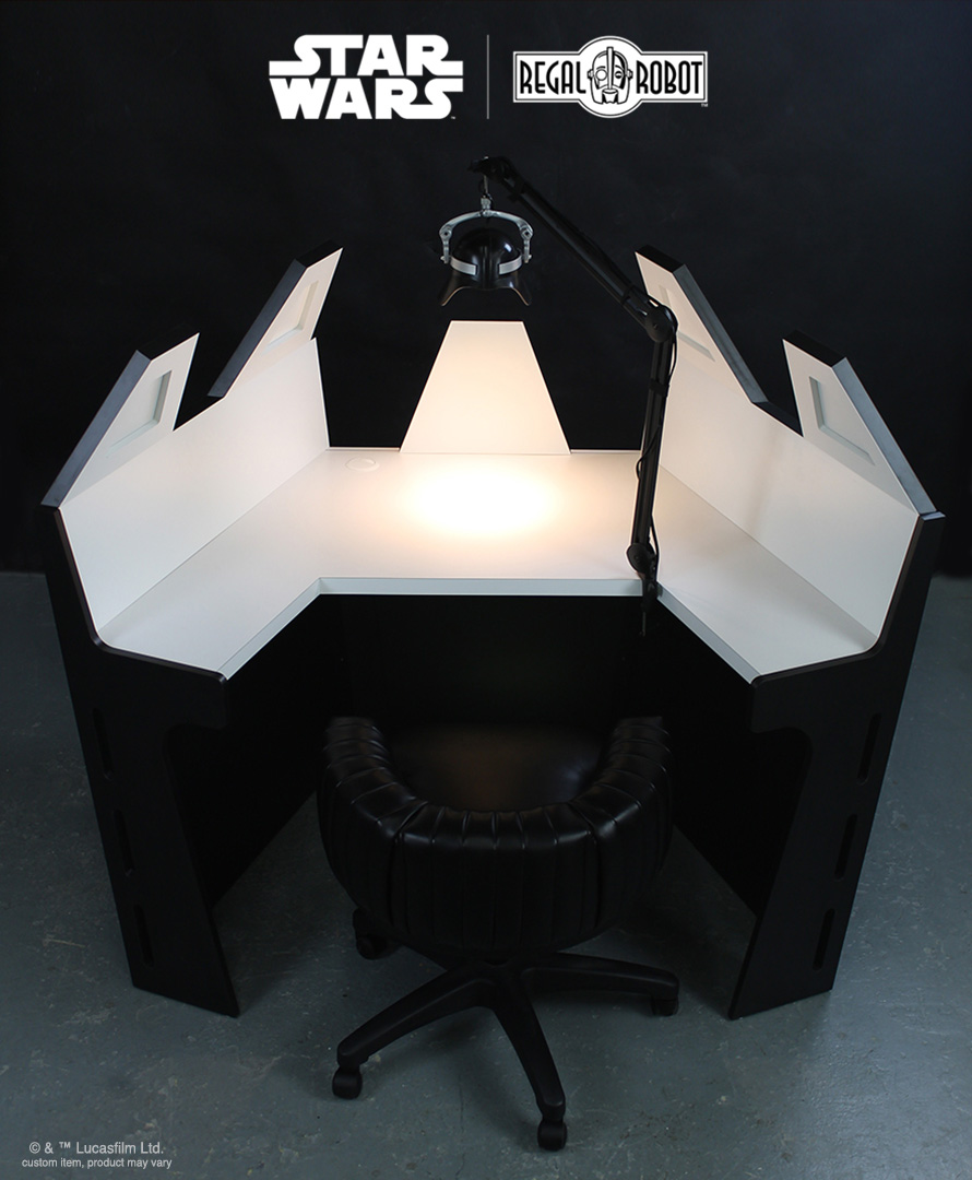 Darth Vader Meditation Chamber Desk - Star Wars Desk With Darth Vader Helmet Light