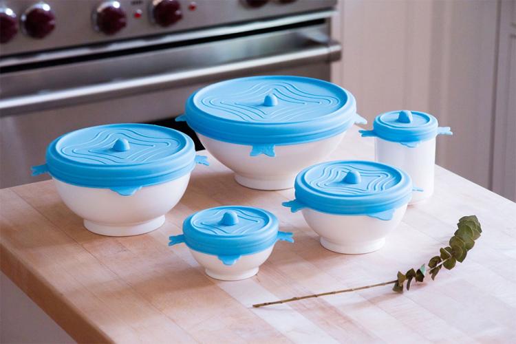 Unilid Stretchy Silicone Universal Leftover Lid - Leftover lid with day of week dial to track how old leftovers are