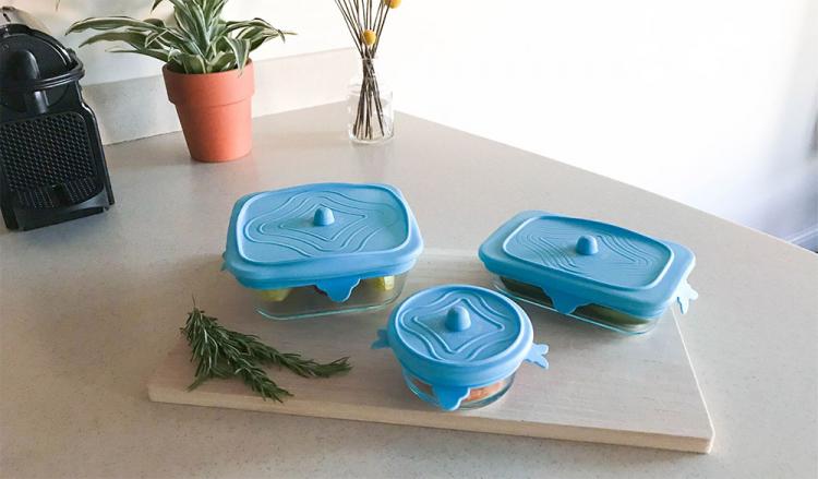 Unilid Stretchy Silicone Universal Leftover Lid - Leftover lid with day of week dial to track how old leftovers are