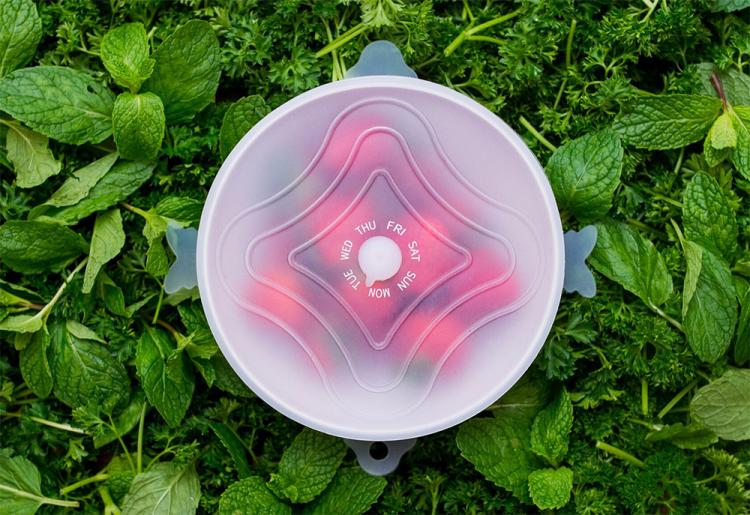 Unilid Stretchy Silicone Universal Leftover Lid - Leftover lid with day of week dial to track how old leftovers are