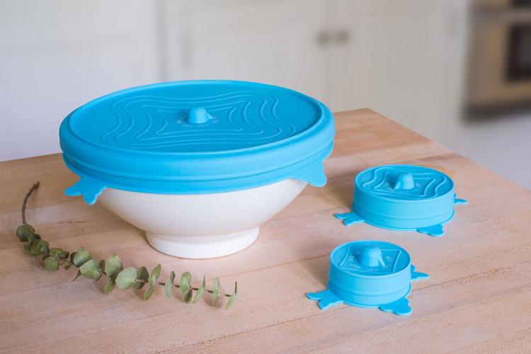 Unilid Stretchy Silicone Universal Leftover Lid - Leftover lid with day of week dial to track how old leftovers are