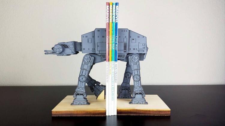 Star Wars AT-AT Bookends - Star Wars AT-AT Wooden Book Holder