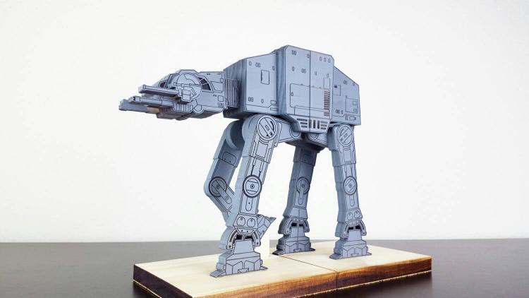 Star Wars AT-AT Bookends - Star Wars AT-AT Wooden Book Holder