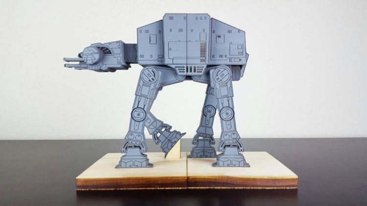 Star Wars AT-AT Bookends - Star Wars AT-AT Wooden Book Holder