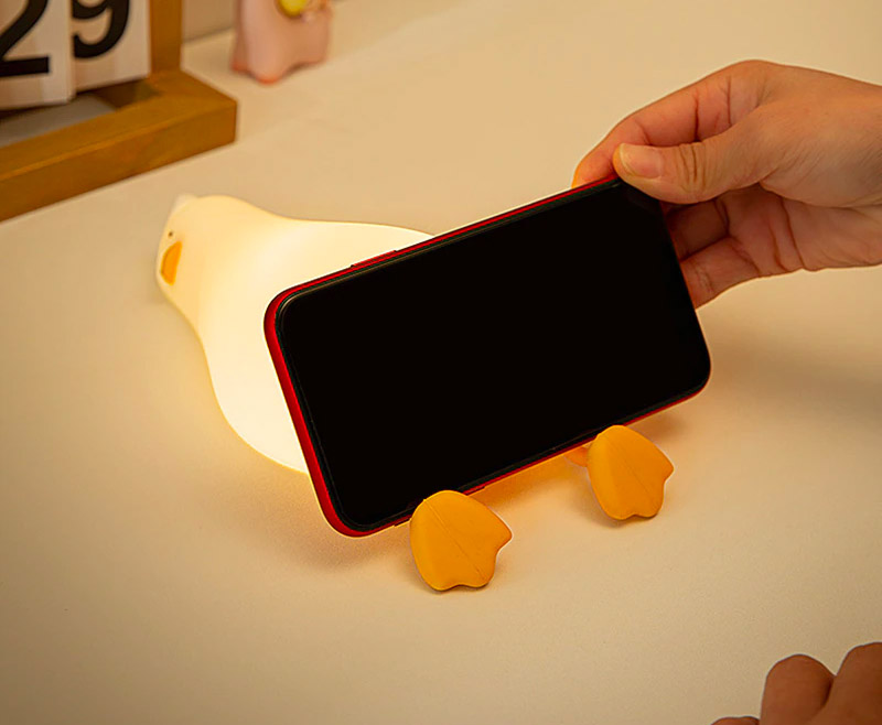 Funny defeated duck lying on stomach night-light - duck in existential crisis lamp