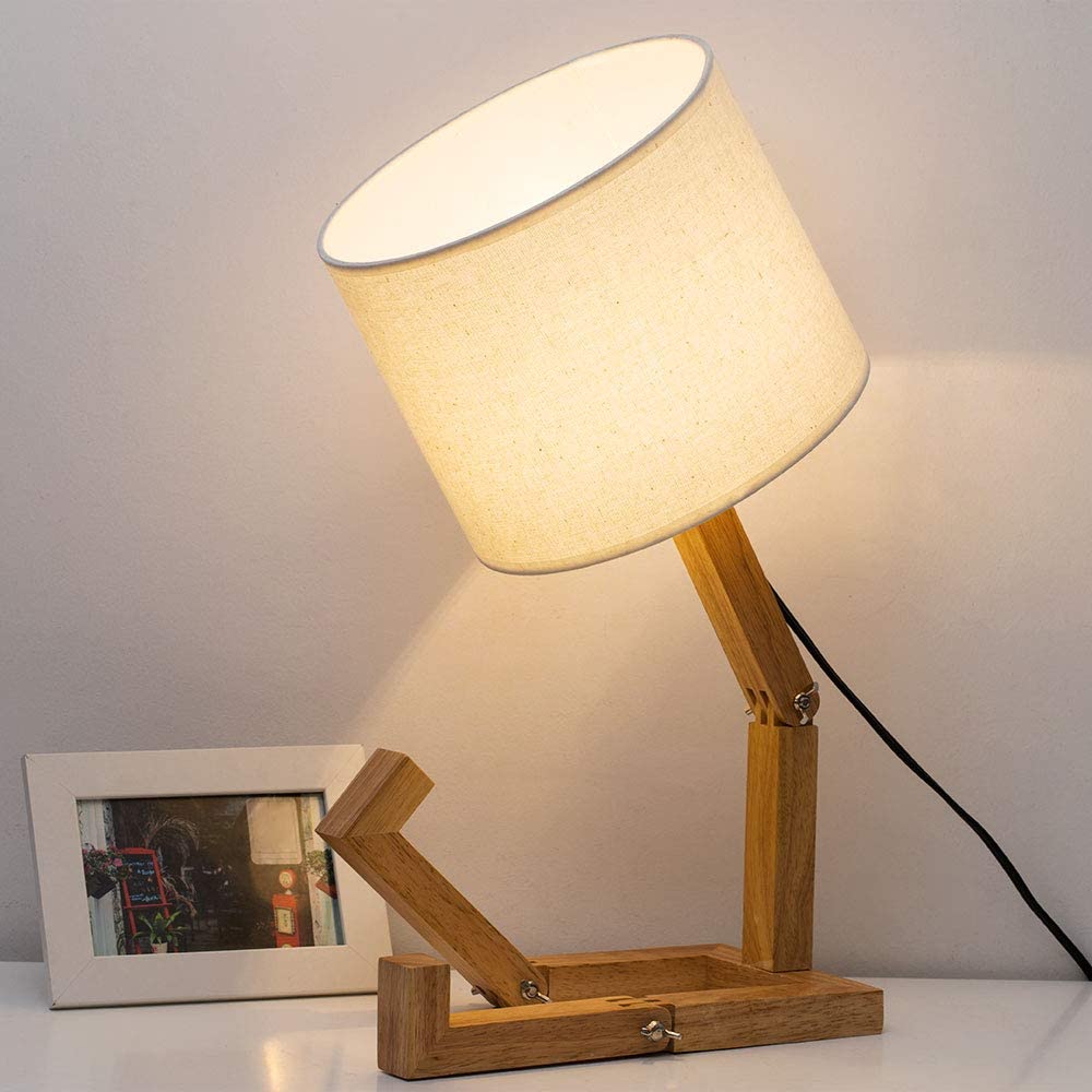 Depressed Lamp - Sad man adjustable wooden lamp - Adjustable legs lamp