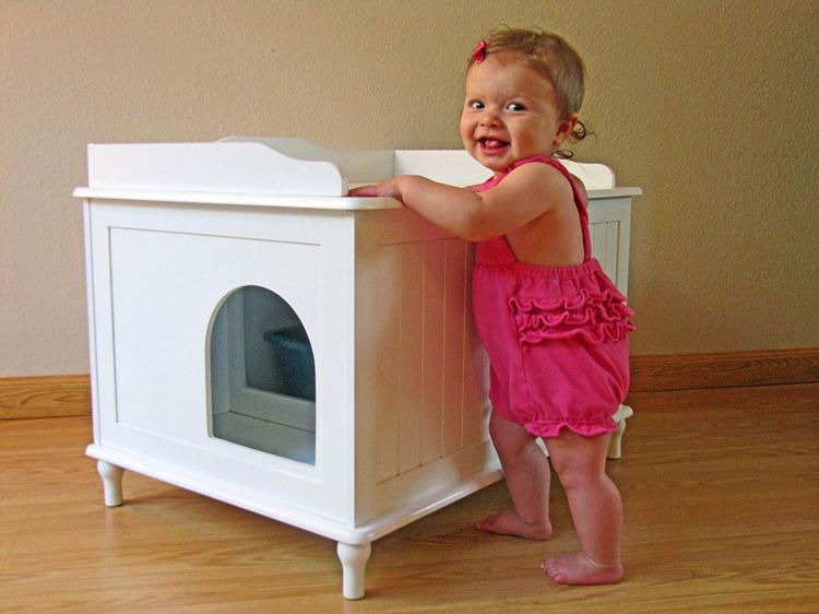 Designer Kitty Litter Box - Side table cat litter hider