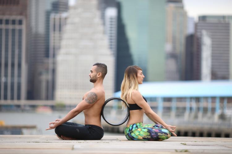 Dharma Yoga Wheel - Wheel Shaped Yoga Tool Stretches Back, Shoulders, Chest, Abodment, Hip Flexors