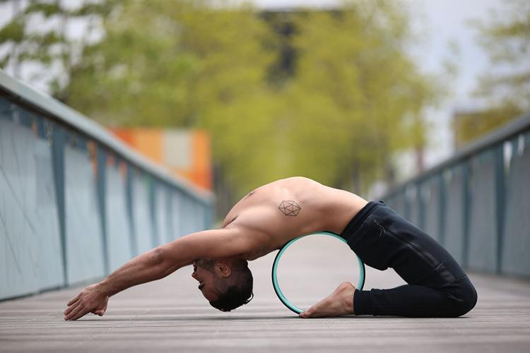 Dharma Yoga Wheel - Wheel Shaped Yoga Tool Stretches Back, Shoulders, Chest, Abodment, Hip Flexors